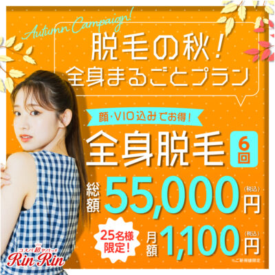 リンリン全身脱毛６回55,000円