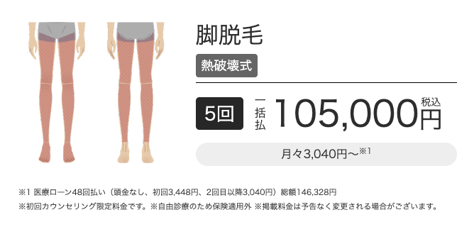 メンズエミナル脚脱毛